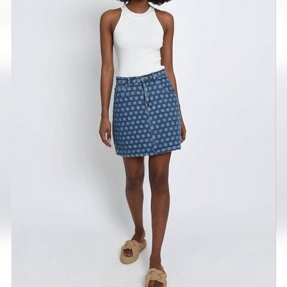 Molly Bracken Printed Denim MiniSkirt for Women - Picture 5 of 13